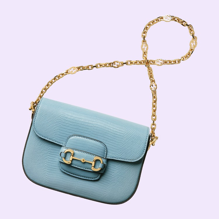 675801.LUZ0G.4514.006.100.0000.Light Gucci Horsebit 1955 lizard mini bag